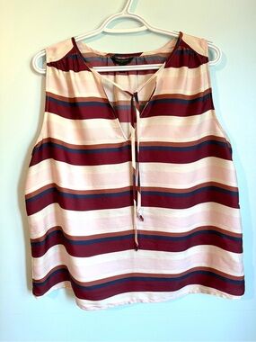 Banana Republic Striped Sleeveless Blouse with Tie Front - Size Medium